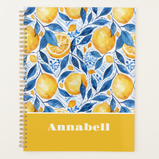 Planificateur à motif personnalisé de citron médit