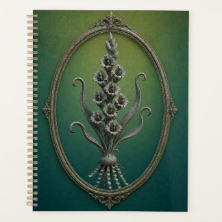 Planificateur à reliure spirale avec une rose surr
