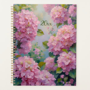 Planificateur à reliure spirale Fleurs d'hortensia