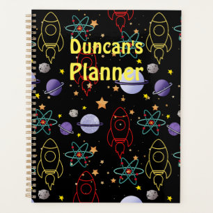 Planificateur à thème Espace prénom personnalisé