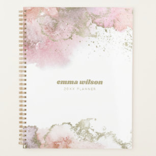Planificateur Abstrait Girly Pink & Gold