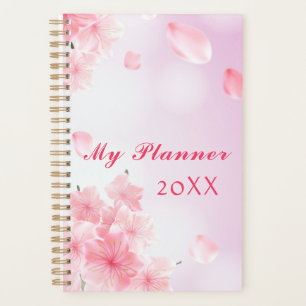 Planificateur annuel floral rose personnalisable