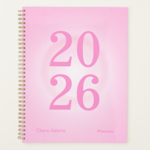 Planificateur annuel grand format Aura rose