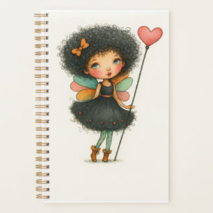 Planificateur aquarelle Fée aux cheveux bouclés fi