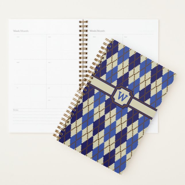 Planificateur Argyle Scone Bleuet (Devant avec enveloppe)