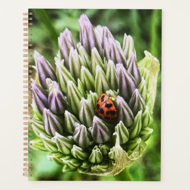 planificateur avec une belle fleur sur la couvertu (Devant)