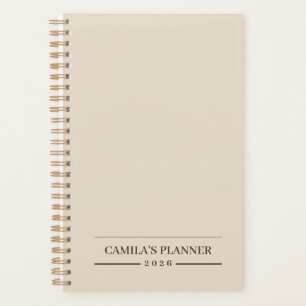 Planificateur Crème Beige Élégant & Personnalisé