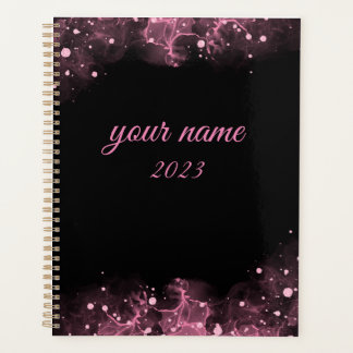 Planificateur customisé noir et rose simple