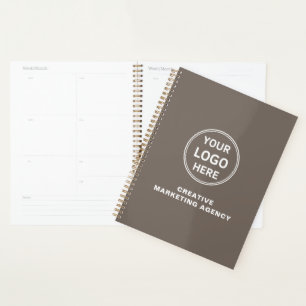 Planificateur d'affaires Taupe de Logo Personnalis