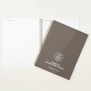 Planificateur d'affaires Taupe de Logo Personnalis