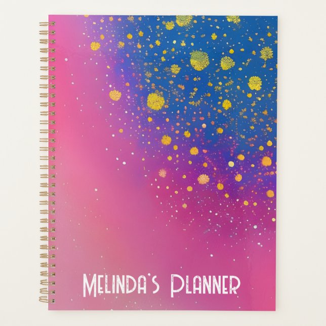 Planificateur d'aquarelle de nom personnalisé (Devant)