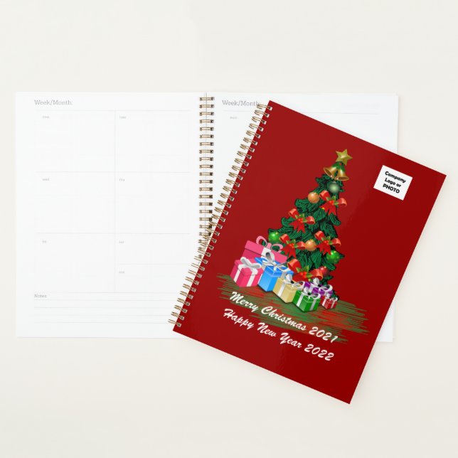Planificateur d'arbre de Noël (rouge) (Devant avec enveloppe)