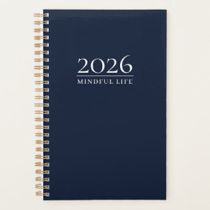 Planificateur Dark Navy 2026 Titre personnalisé