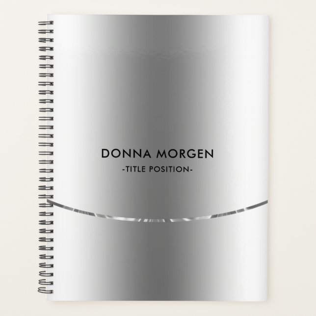 Planificateur de bandes argent brillant moderne (Devant)