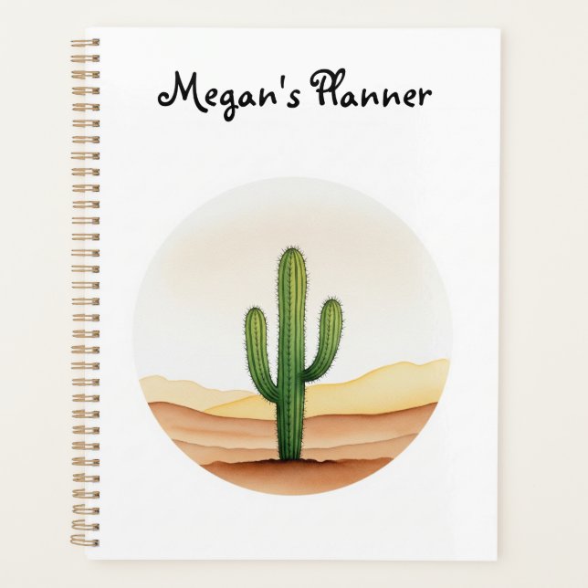 Planificateur de cactus aquarelle (Devant)