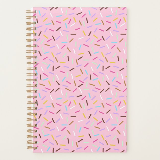 Planificateur de cahier de notes Rose Arc-en-ciel  (Devant)