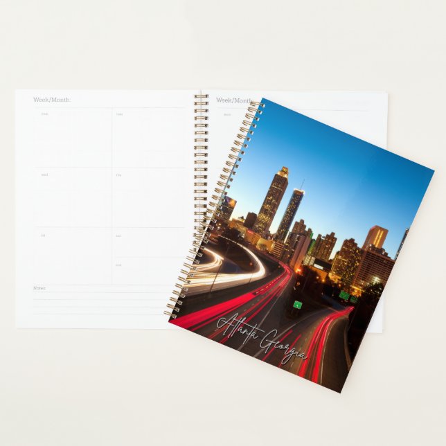 Planificateur de calendrier Skyline Atlanta Georgi (Devant avec enveloppe)