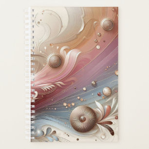 Planificateur de cercles et plumes élégant