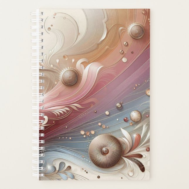 Planificateur de cercles et plumes élégant (Devant)