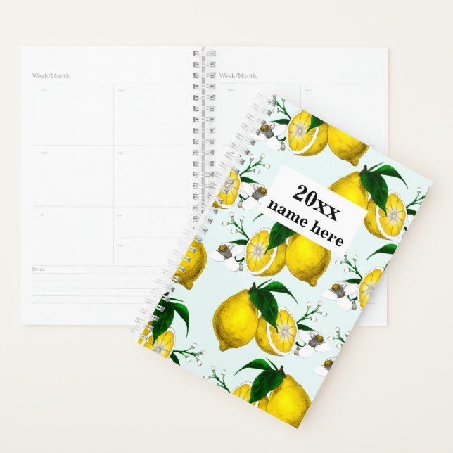 Planificateur de citron rétro personnalisé (Devant avec enveloppe)