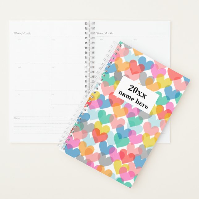 Planificateur de coeur personnalisé (Devant avec enveloppe)