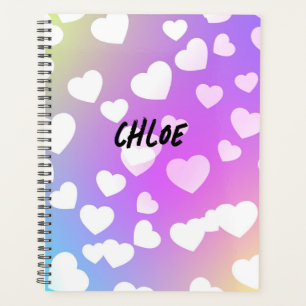 Planificateur de coeur violet personnalisé