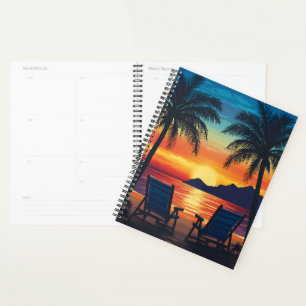 🌴 📔 planificateur de coucher de soleil tropical