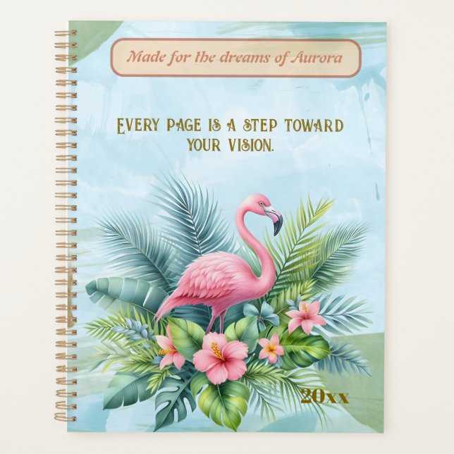 Planificateur de Flamants roses avec devis personn (Devant)