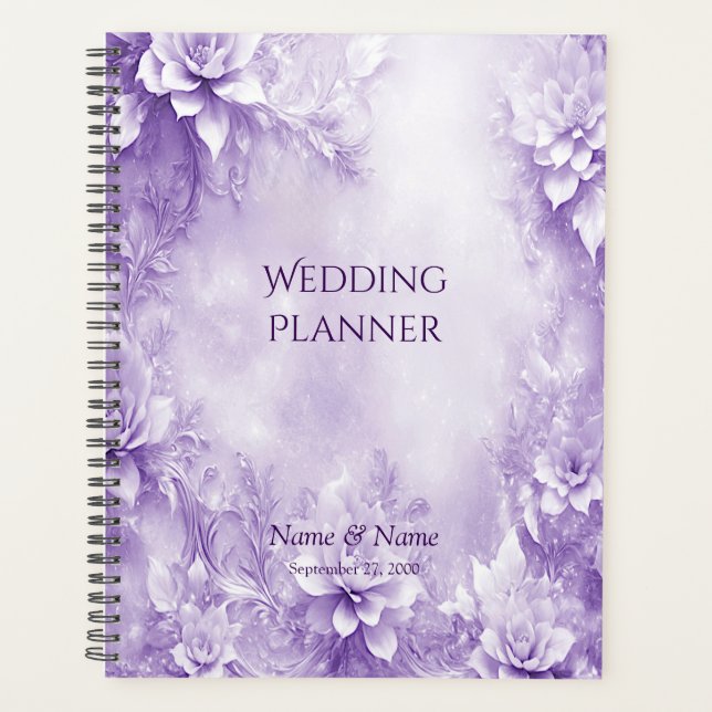 Planificateur de fleurs blanches violettes (Devant)