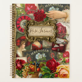 Planificateur de fleurs Rose vintage