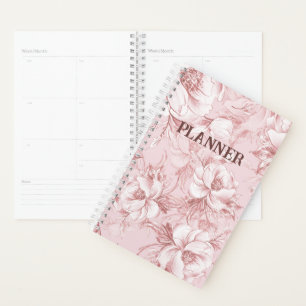 Planificateur de fleurs roses