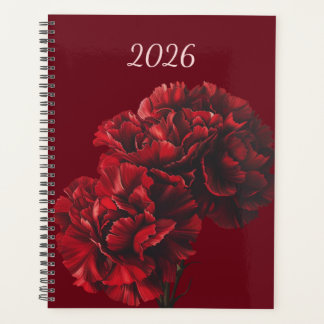 Planificateur de fleurs rouges 2026