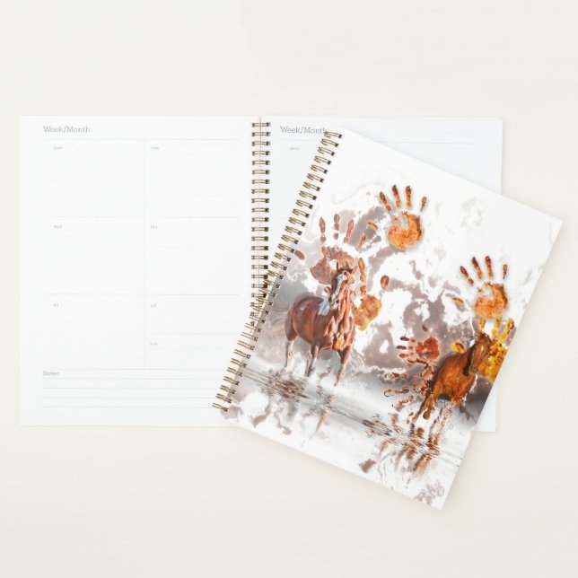 PLANIFICATEUR DE JOUR DE CHEVAUX SAUVAGES (Devant avec enveloppe)