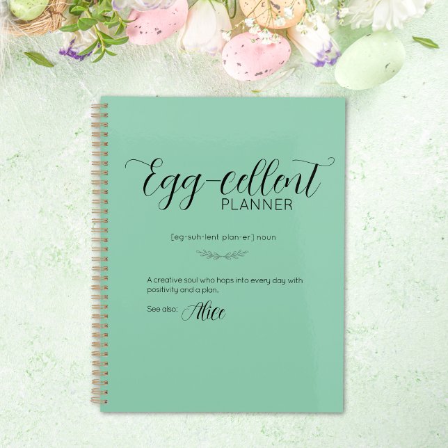 Planificateur de lapin de Pâques personnalisé "vio (Personalized "Egg-cellent" Easter Bunny Planner)
