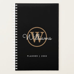 Planificateur de monogramme de nom de script or no