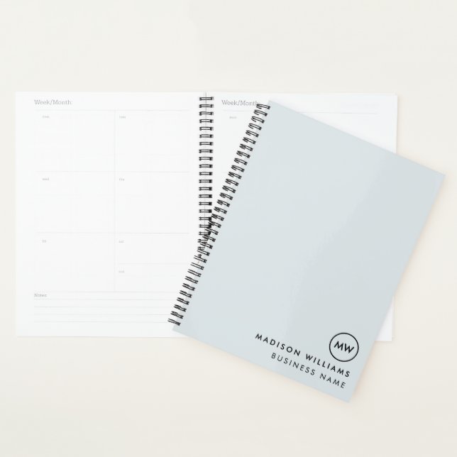 Planificateur de monogramme personnalisé minimal (Devant avec enveloppe)