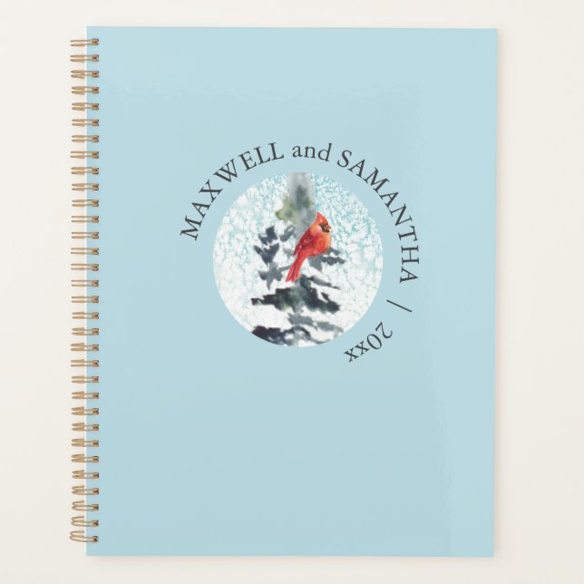 Planificateur de Noël Aquarelle Hiver Merveilleux (Devant)