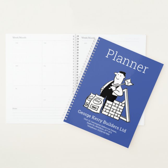 Planificateur de nom d'entreprise de construction  (Devant avec enveloppe)