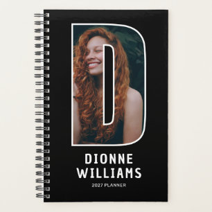 Planificateur de photos à monogramme noir 'D'
