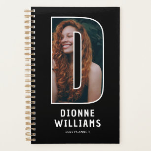Planificateur de photos à monogramme noir 'D'