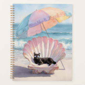 Planificateur de plage Whimsical Black Cat