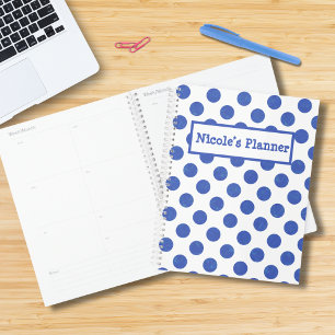Planificateur de points Polka Bleu Moderne