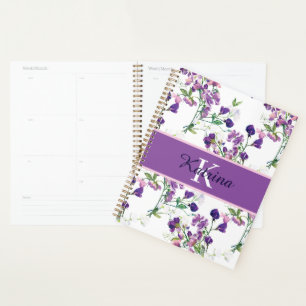 Planificateur de pois doux monogramme
