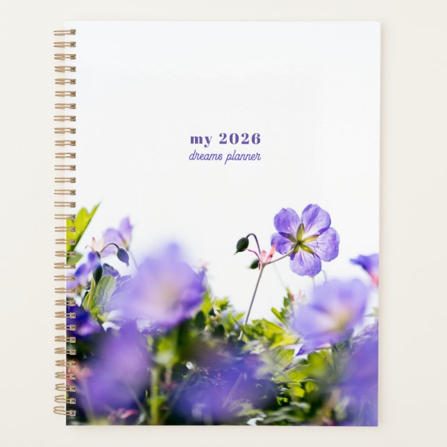 Planificateur de rêves de fleur sauvage bleue (Devant)