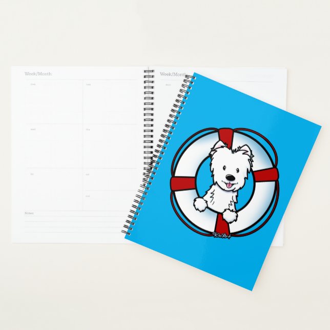 Planificateur de Secours KiniArt Westie (Devant avec enveloppe)