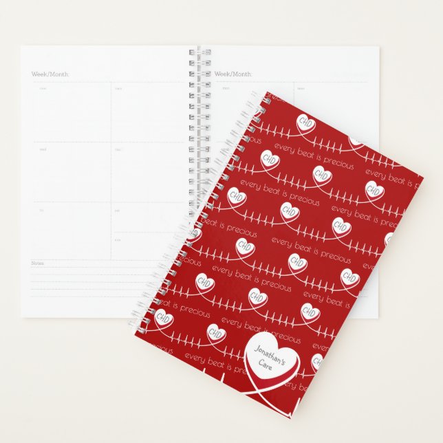 Planificateur de soins cardiaques Red CHD personna (Devant avec enveloppe)