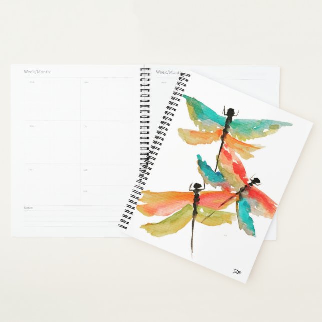 Planificateur de spirales de libellules (8,5 x 11) (Devant avec enveloppe)