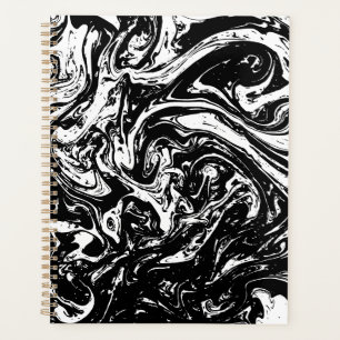 Planificateur de style noir et Marbre blanc