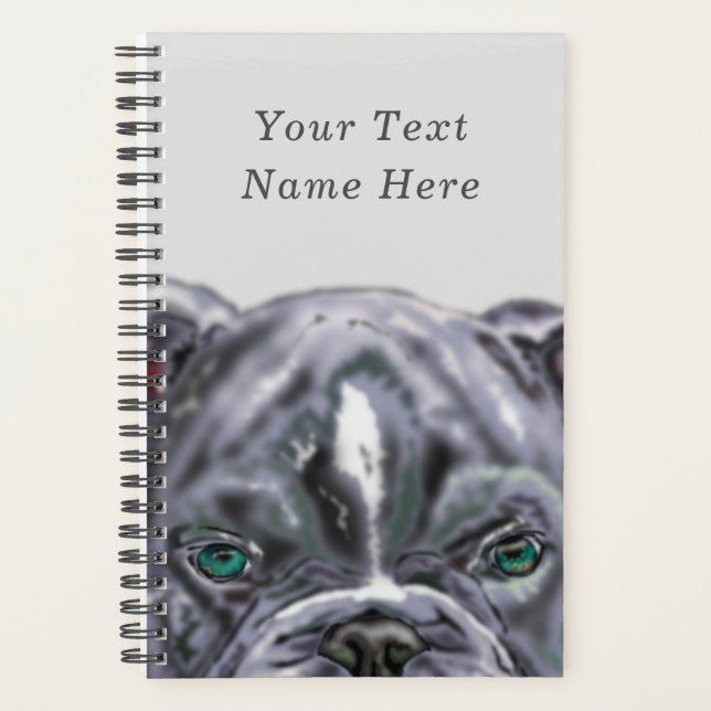 Planificateur de texte personnalisé avec chien de  (Devant)