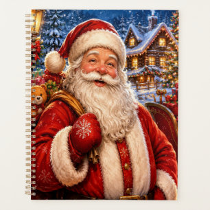 Planificateur de vacances de Noël du Père Noël vin